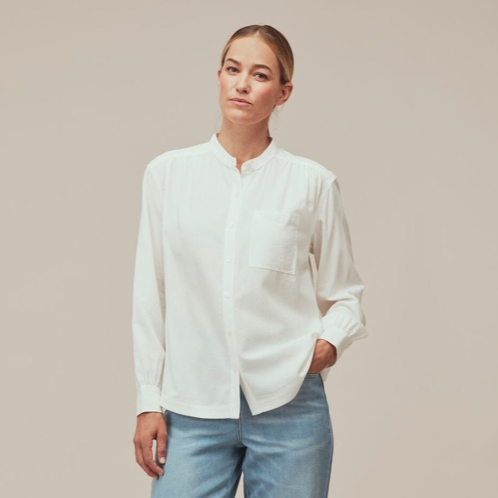 NWT Whistles Textured Gather Detail Shirt
